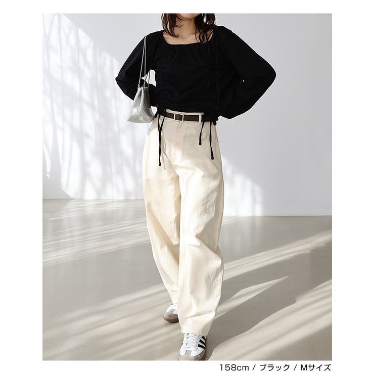 ギャザー リボン オフショルダー | andme | 詳細画像14 