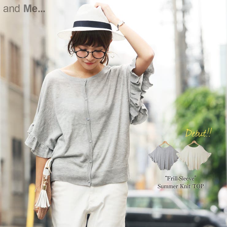 15春夏新作 フリル袖 ドルマン 3way ゆるフェミニン サマーニットト 品番 Az And Me アンドミー の レディースファッション通販 Shoplist ショップリスト
