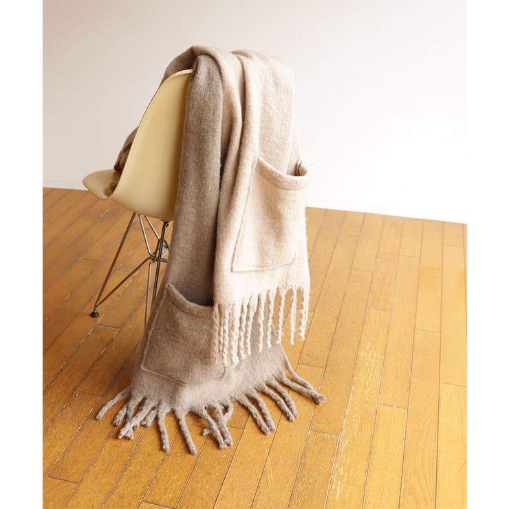 フェイクウール ポケット付き ストール | andme | 詳細画像16 