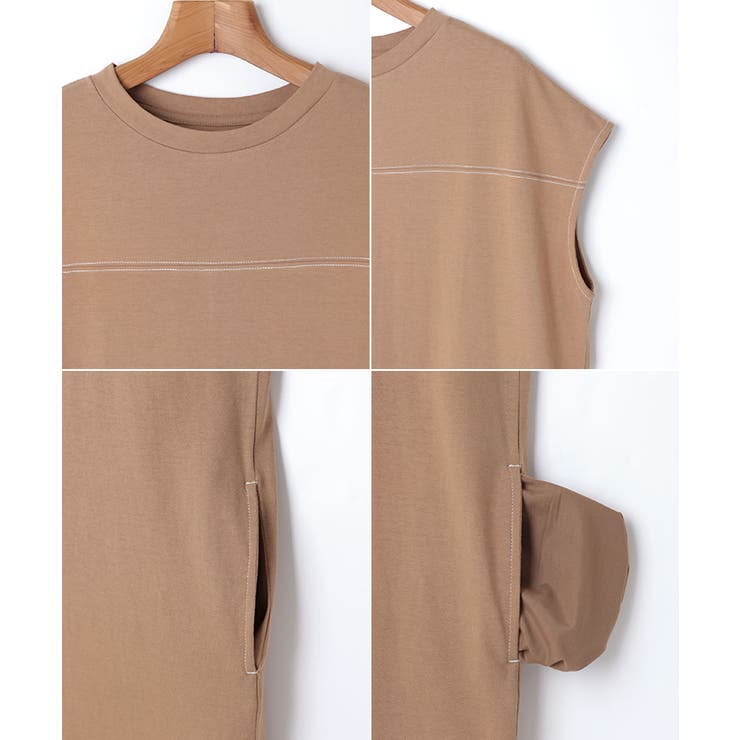 配色ステッチ オーバーサイズ ワンピース | andme | 詳細画像10 