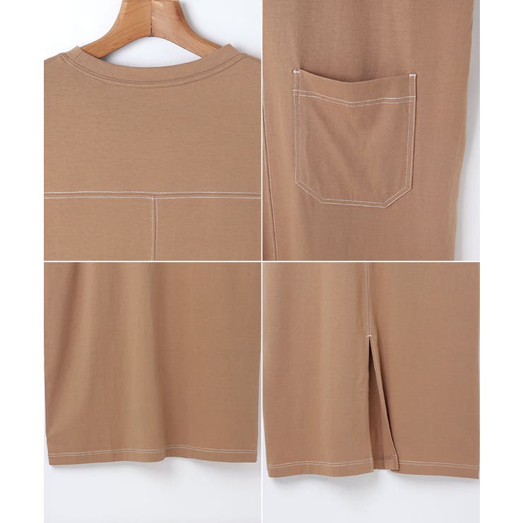 配色ステッチ オーバーサイズ ワンピース | andme | 詳細画像11 