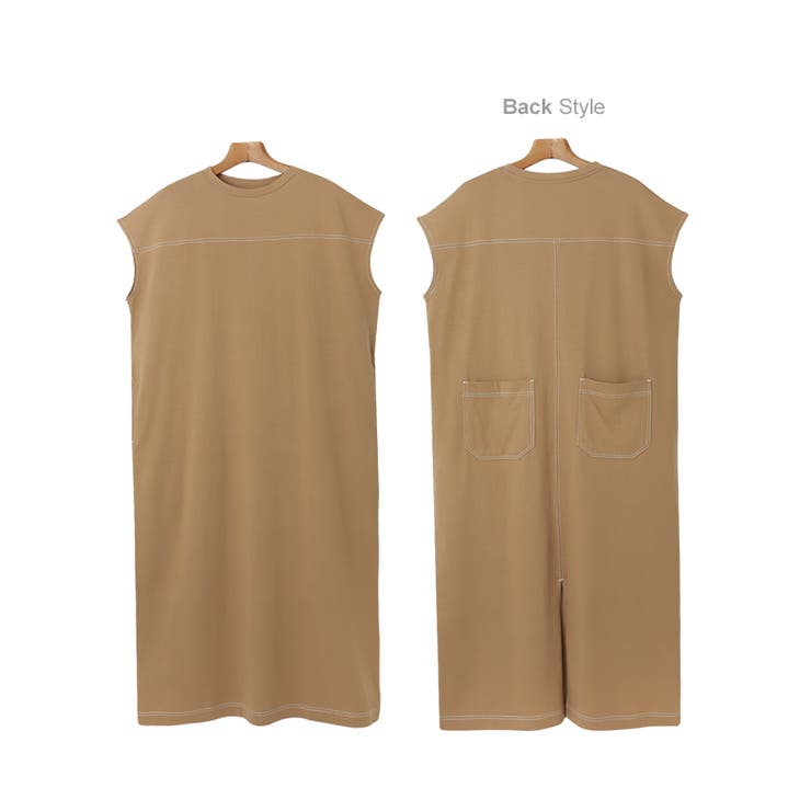 配色ステッチ オーバーサイズ ワンピース | andme | 詳細画像13 