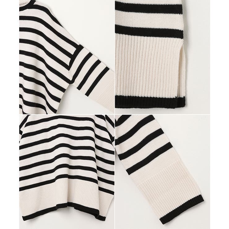 天竺編み ボーダー ニット | andme | 詳細画像15 