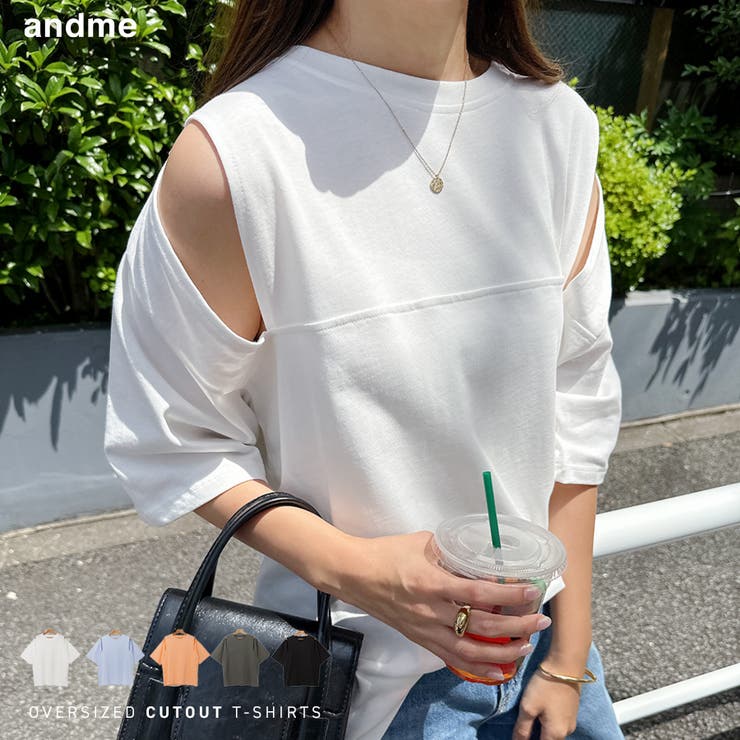 ◆送料・関税無料◆Merlette カットアウトデザインTシャツ 2色 カットアウト デザイン Tシャツ[品番：AZ000004334]｜andme