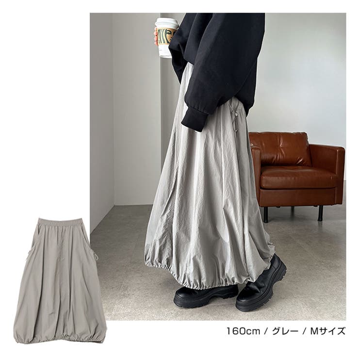 ナイロンタフタ バルーン ロング | andme | 詳細画像6 