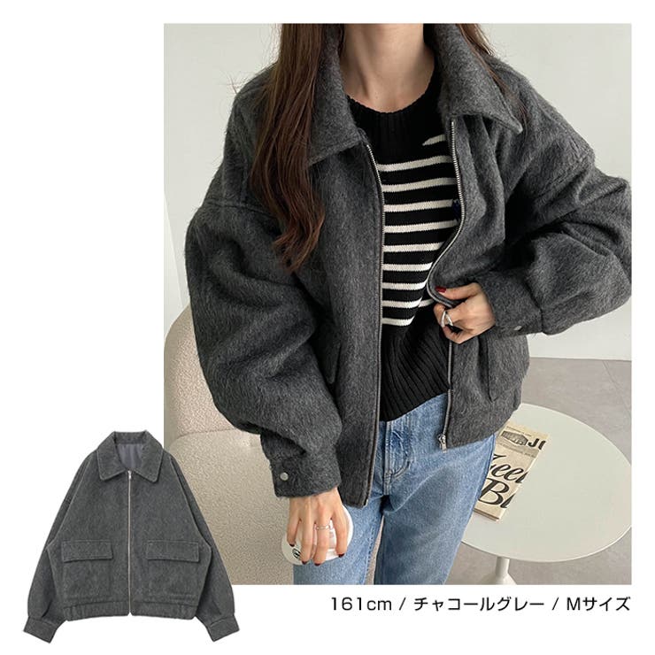 ニット シャギー ジップ[品番：AZ000004762]｜andme（アンドミー）の