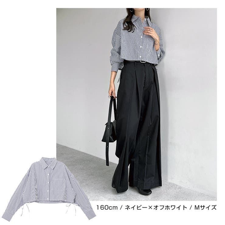 ショート丈 リボン シャツ | andme | 詳細画像14 