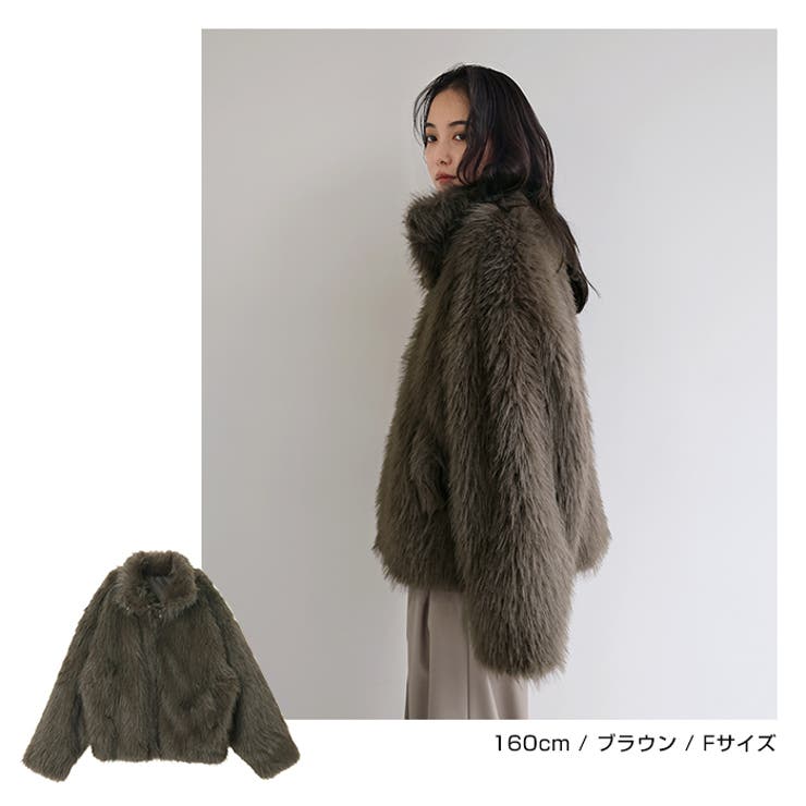 ミックスファー ジップ ブルゾン[品番：AZ000005065]｜andme