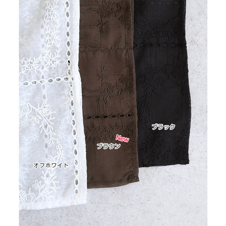 シアー パッチワーク風 刺繍 | andme | 詳細画像3 