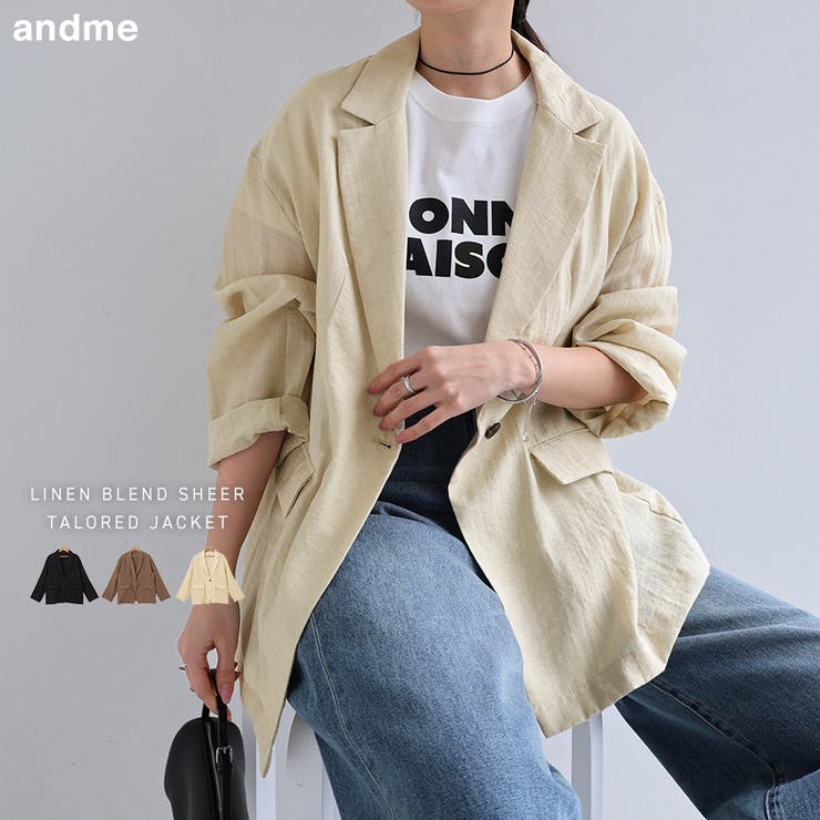 リネンブレンド テーラード シアー | andme | 詳細画像1 