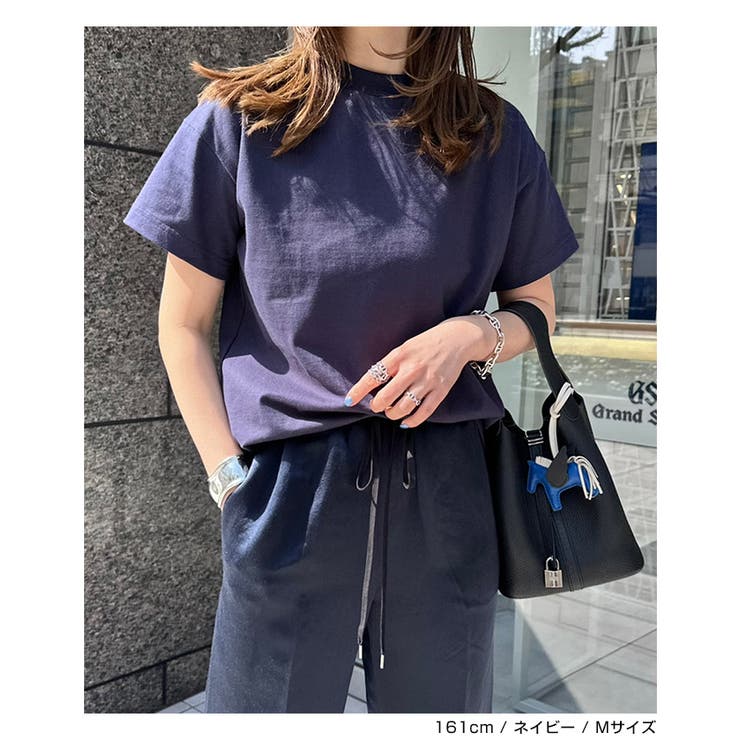 BRIEFING 半袖モックネック レディースMサイズ ネイビー Tシャツ
