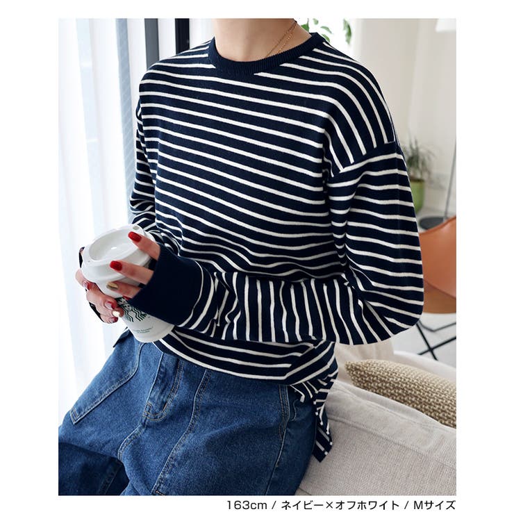 無地 ボーダー 総針 | andme | 詳細画像11 