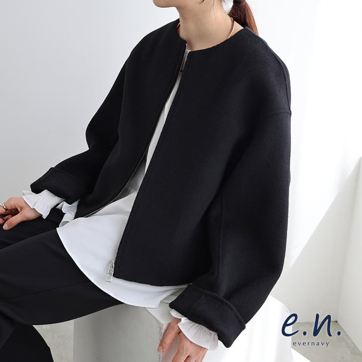 FRAY I.D｜ノーカラージップショートリバーコート | Rakuten