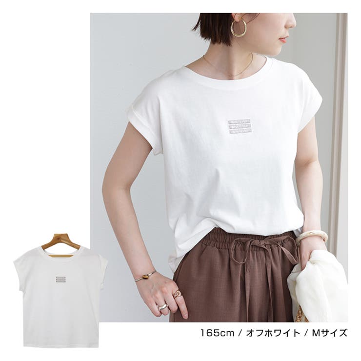 ロゴ 刺繍 Tシャツ | andme | 詳細画像4 