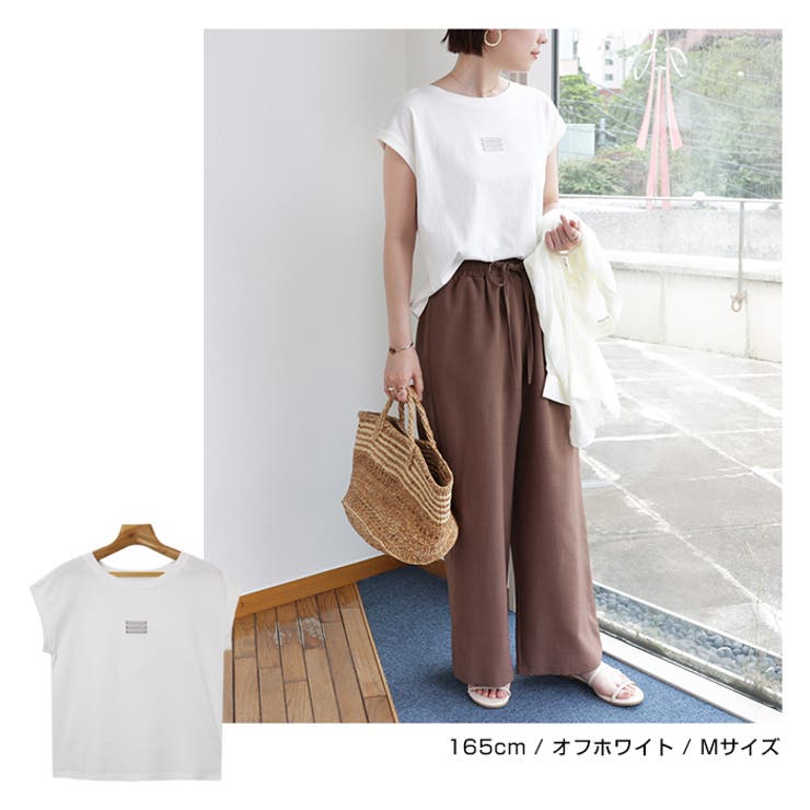 ロゴ 刺繍 Tシャツ | andme | 詳細画像5 