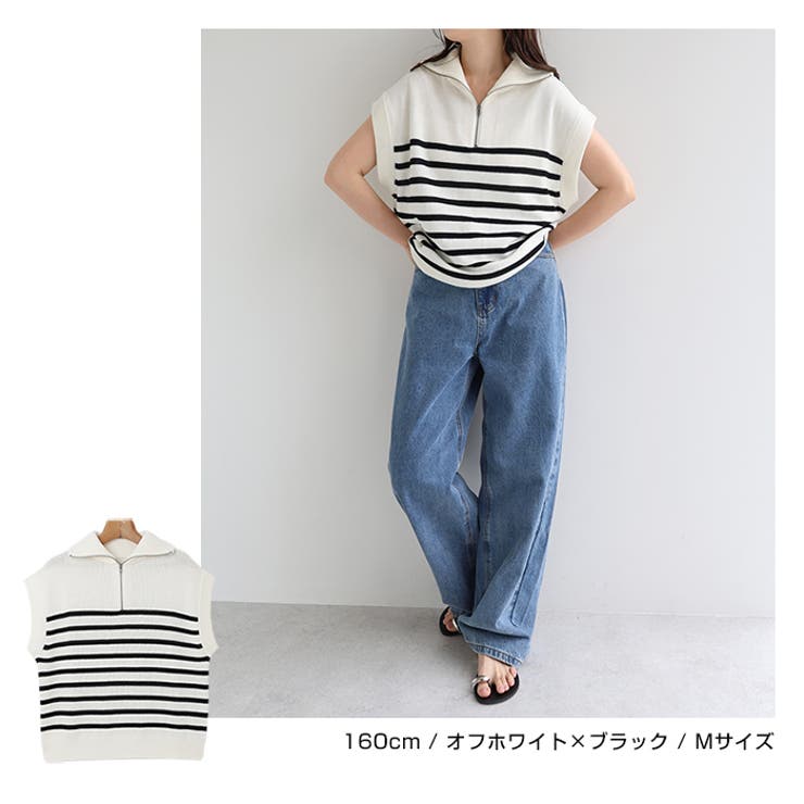 天竺編み アクリルコットン ハーフジップ | andme | 詳細画像7 