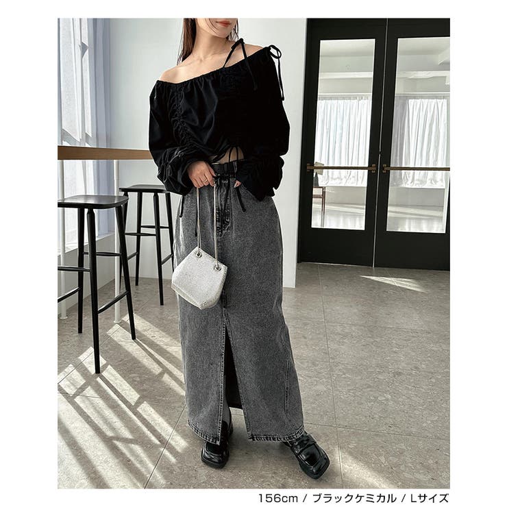 センタースリット デニム タイト | andme | 詳細画像12 