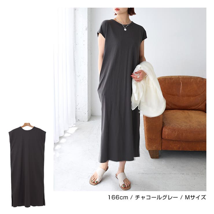 背中タック Tシャツ ワンピース | andme | 詳細画像11 