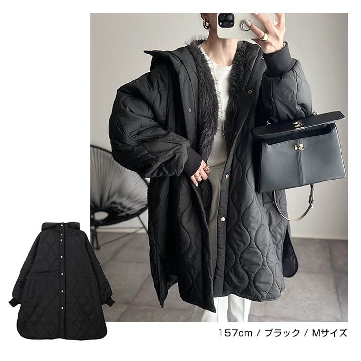 フード付き キルティング ロング[品番：AZ000004233]｜andme