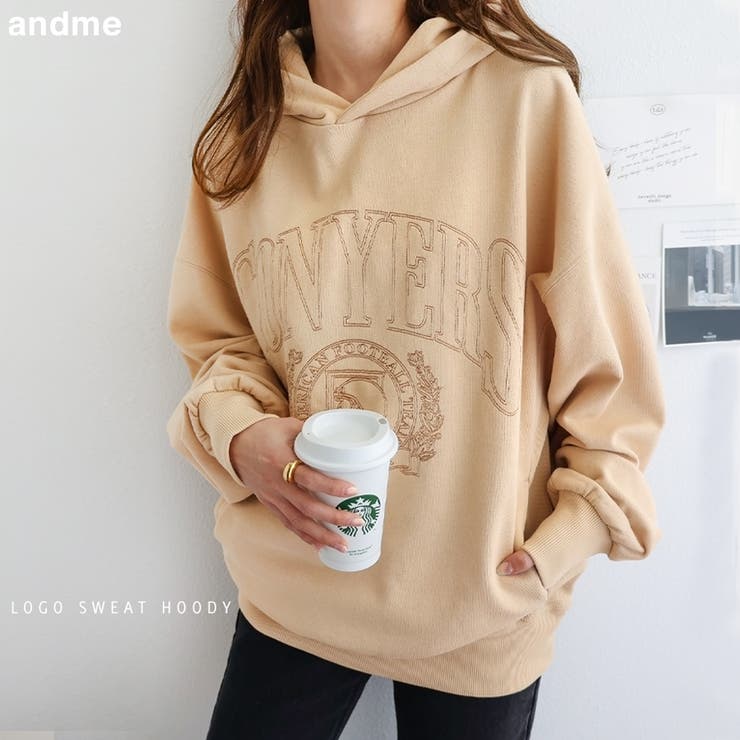 裏毛 カレッジロゴ刺繍 長袖 | andme | 詳細画像1 