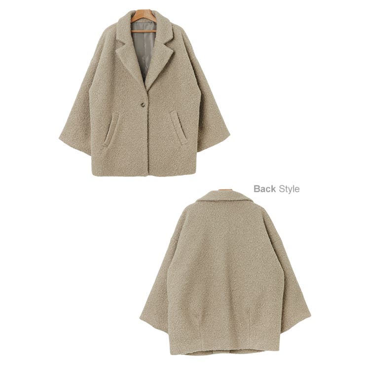 シープ調ボア テーラード コート | andme | 詳細画像18 