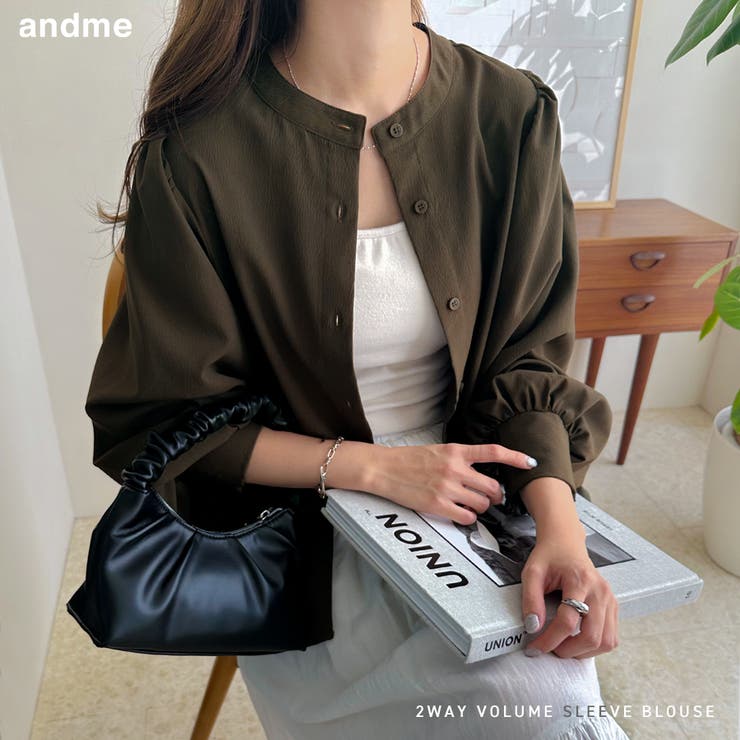 前後2WAY ボリューム袖 ブラウス | andme | 詳細画像1 
