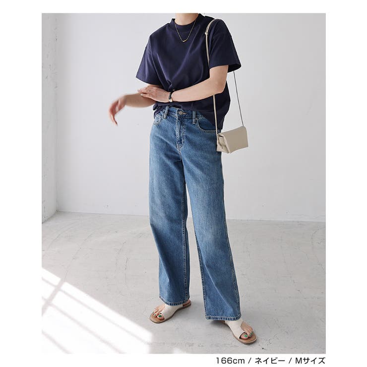 モックネック 半袖 Tシャツ[品番：AZ000004357]｜andme