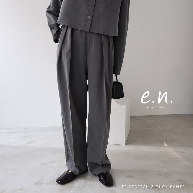 TRストレッチ ダブルタック パンツ | andme | 詳細画像1 
