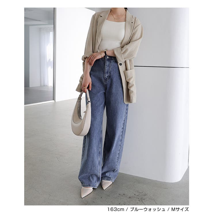 カーブ デニム パンツ[品番：AZ000004855]｜andme（アンドミー