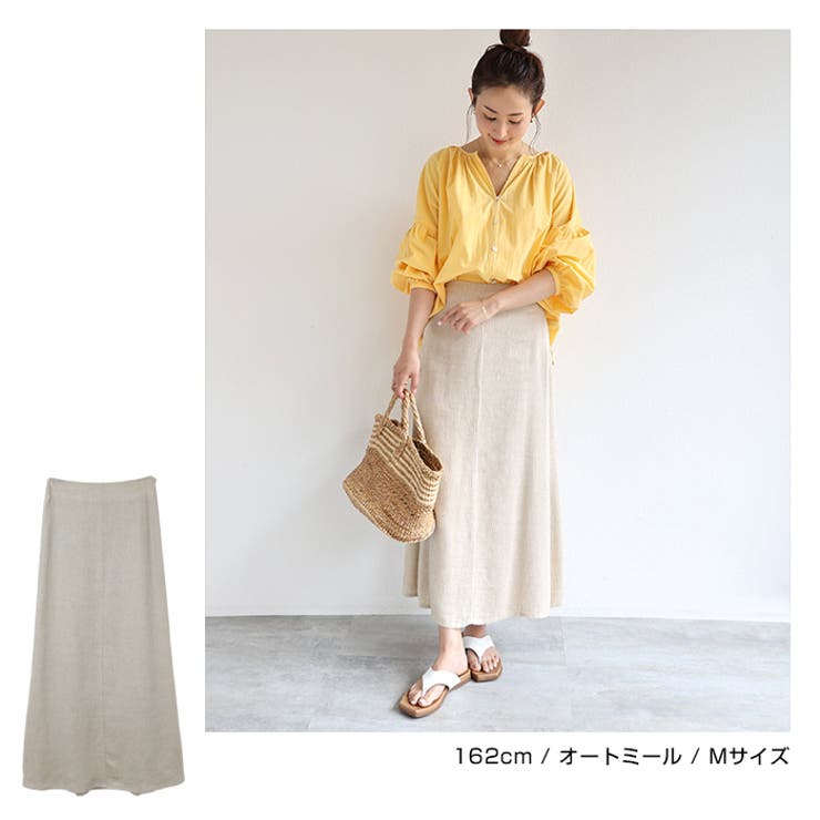 リネンブレンド ロング スカート | andme | 詳細画像7 