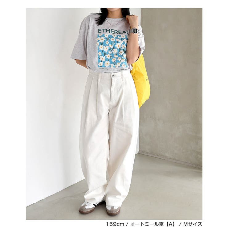 フラワープリント 半袖 Tシャツ[品番：AZ000004616]｜andme