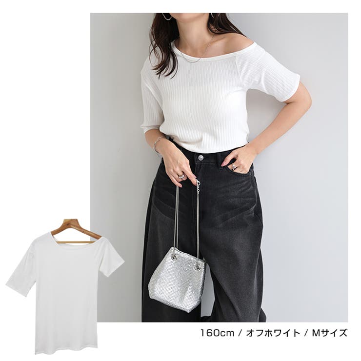 アシメネック 半袖 トップス | andme | 詳細画像4 