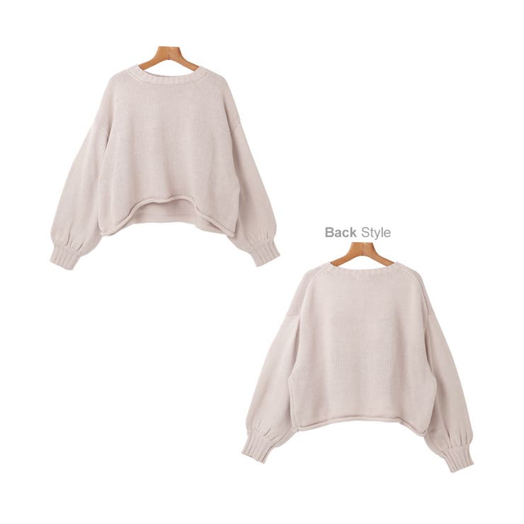 袖ボリューム 短丈 ニットトップス | andme | 詳細画像15 