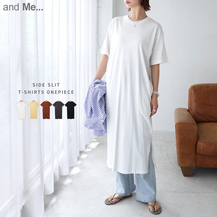 コットン天竺 Tシャツ ワンピース[品番：AZ000004034]｜and Me
