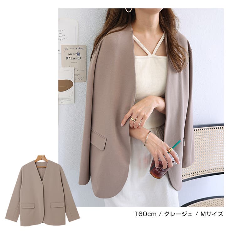 ポンチ ノーカラー ジャケット | andme | 詳細画像13 