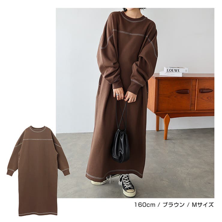 裏起毛 配色ステッチ 長袖 | andme | 詳細画像10 