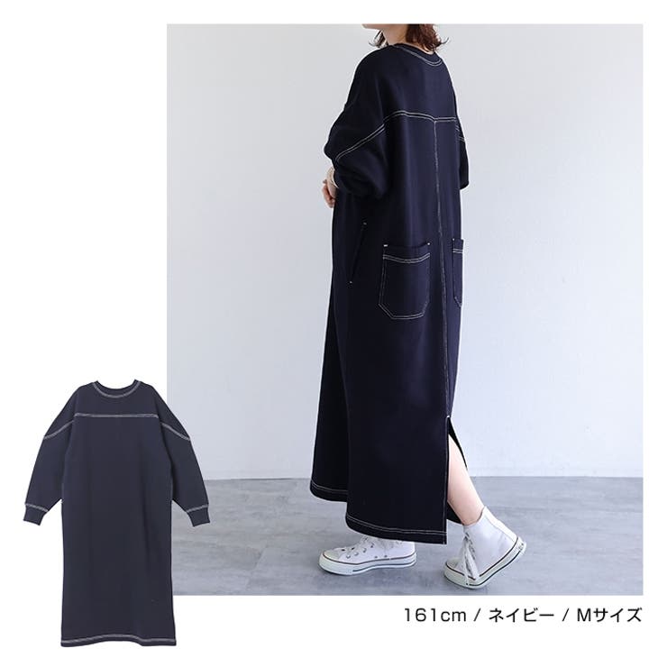 裏起毛 配色ステッチ 長袖 | andme | 詳細画像11 