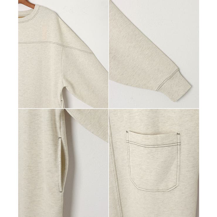 裏起毛 配色ステッチ 長袖 | andme | 詳細画像14 