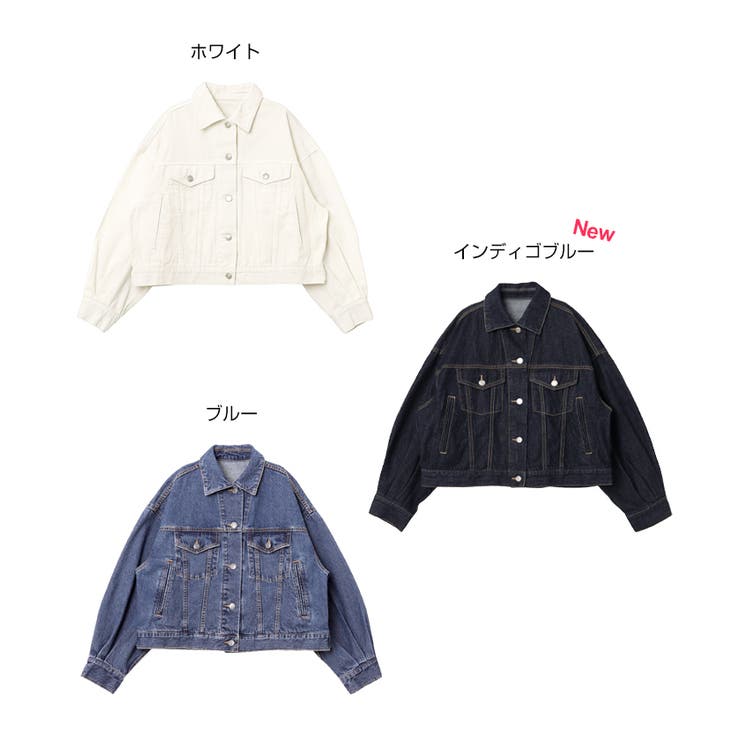 デニムジャケット ショート丈 ツイル[品番：AZ000005184]｜andme