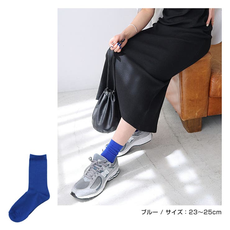 コットン混 平編み クルーソックス レディース ベーシック 春 夏 秋 冬 | andme | 詳細画像11 