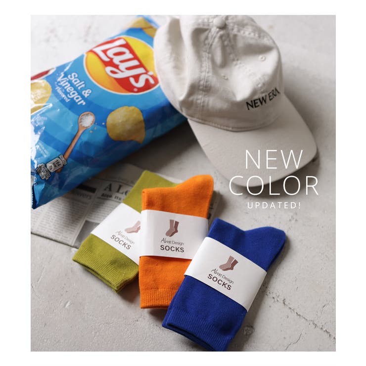 コットン混 平編み クルーソックス レディース ベーシック 春 夏 秋 冬 | andme | 詳細画像5 