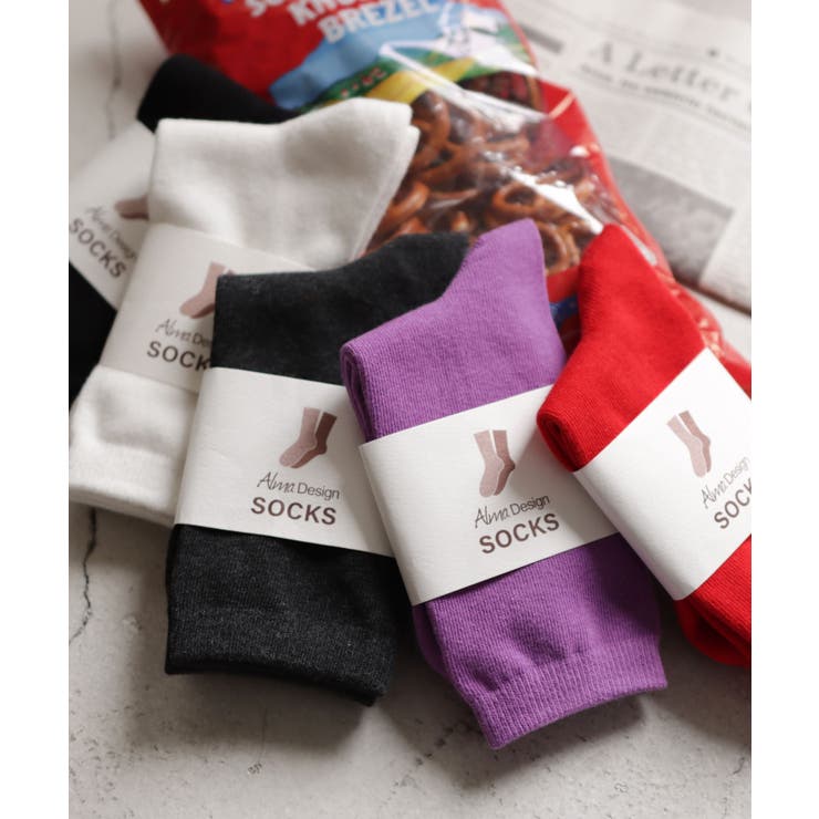 コットン混 平編み クルーソックス レディース ベーシック 春 夏 秋 冬 | andme | 詳細画像8 