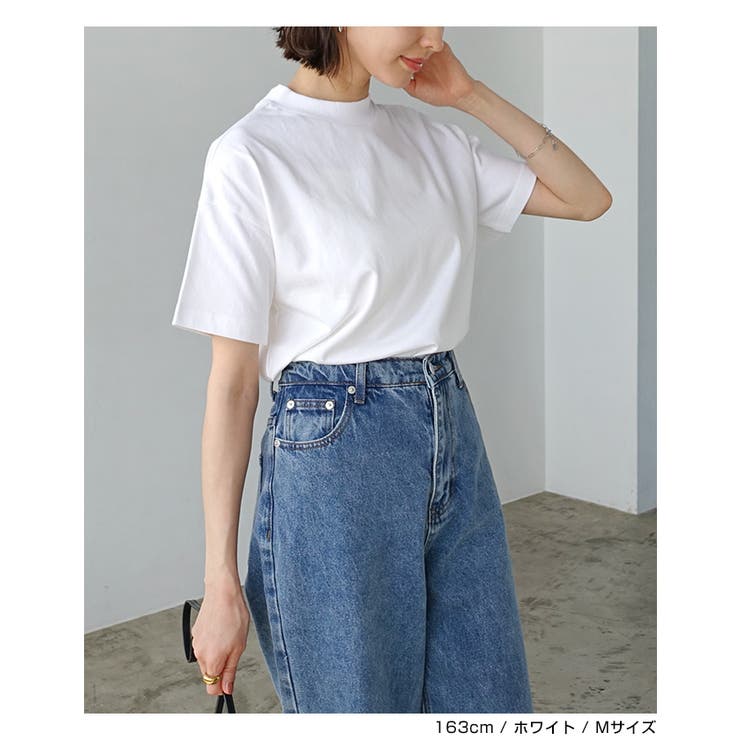 モックネック 半袖 Tシャツ[品番：AZ000004357]｜andme