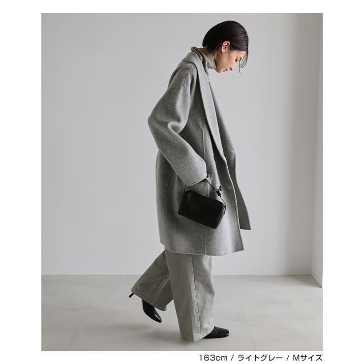 極美品　アイシービー　ウールリバーコート　ダブルフェイス　2　ライトグレー ICB（アイシービー） トレンチコート コート 「人気のため新色追加
