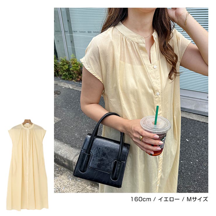 フレンチスリーブ シャツ ワンピース | andme | 詳細画像6 