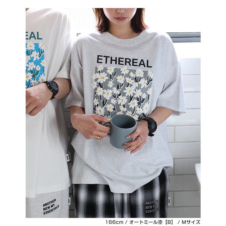 フラワープリント 半袖 Tシャツ | andme | 詳細画像14 