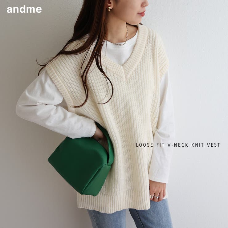 深Vネック ニット ベスト[品番：AZ000003904]｜andme（アンドミー）のレディースファッション通販｜SHOPLIST（ショップリスト）