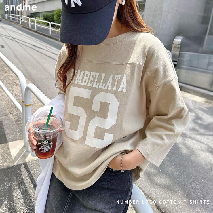 コットン ナンバー ロゴプリント | andme | 詳細画像1 