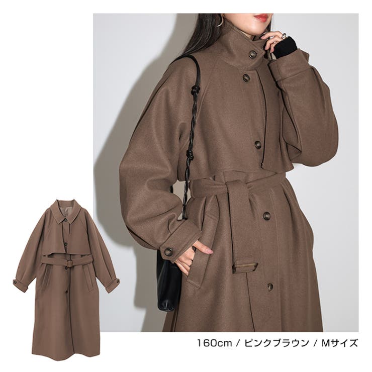 美品　ツイードヘリンボーン　アシンメトリー　ファー付ウールロングコート　ベルト付 GUCCI 未使用品 グッチ 22AW 644450 ZAFUT ウールヘリンボーン