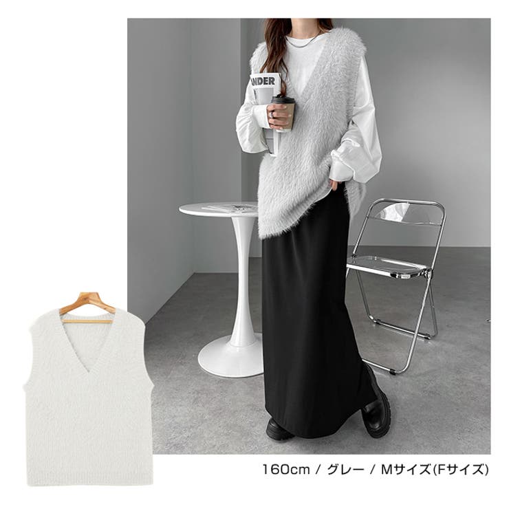 ノースリーブ Vネック ニット[品番：AZ000004718]｜andme（アンドミー